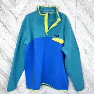 Patagonia Synchilla Snap Fleece Pullover Mens Size XXL 2XL Blue Colorblock